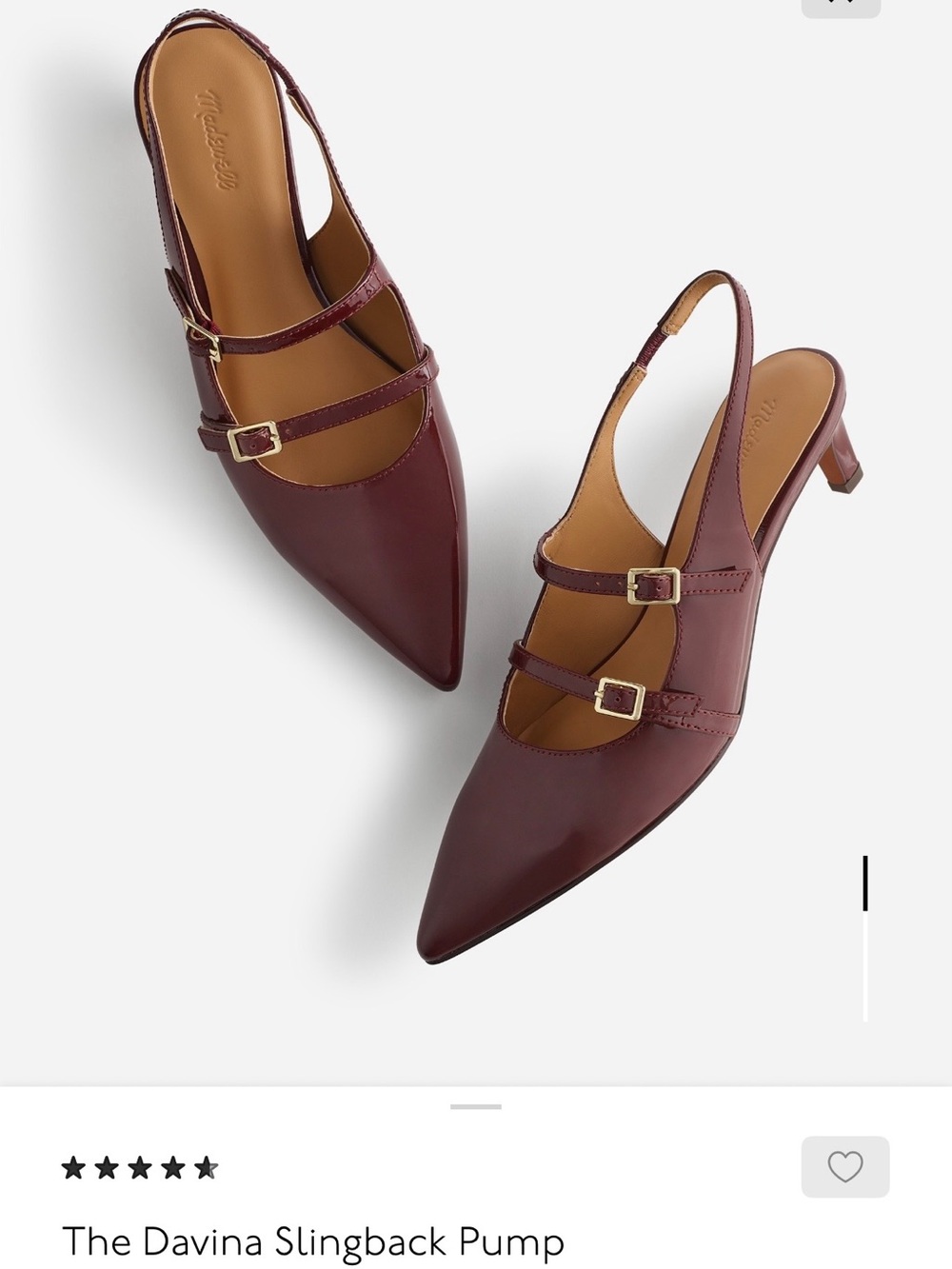 Madewell Davina Slingback Pump - Burgundy